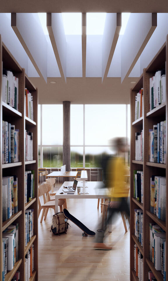 Library in Montecarmelo, Madrid, Spain